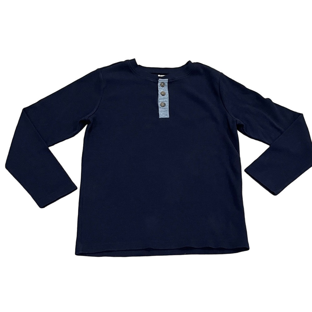 Gymboree Navy Long Sleeve Tee with Button Detail